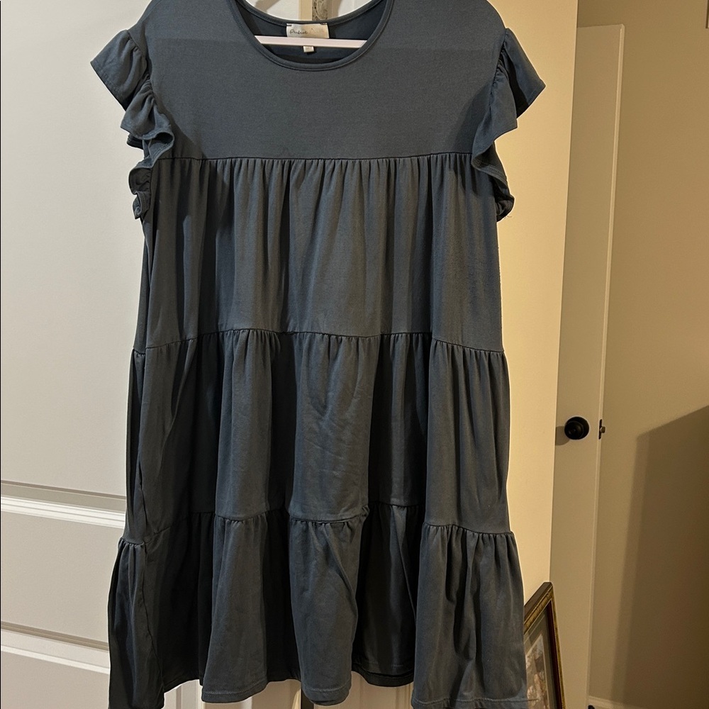 Asymmetrical Blue Dress